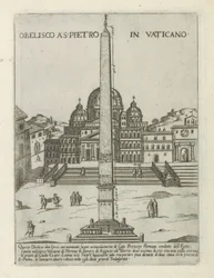 Vatikanets Obelisk Obelisco a S. Pietro in Vaticano (titel på objekt) Moderne og antikke monumenter og bygninger i Rom (serietitel) Ornamenti di fabriche antichi et moderni dell
