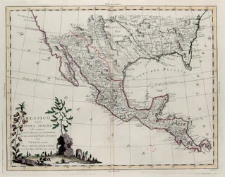 Mexico eller New Spain, der indeholder New Mexico, Californien med en del af tilstødende lande, fra Tome IV i New Atlas, indgraveret af G. Zuliani, 1785