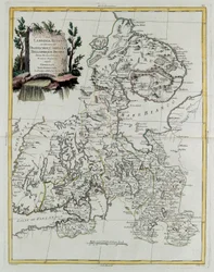 Russisk Lapland med regeringerne i Olonecholi, Carelia, Bielozero og Ingria i det europæiske Rusland, fra Tome III i "Det Nye Atlas", indgraveret af G. Zuliani