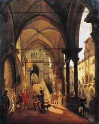 Louis XI på slottet Barolo, af Giovanni Migliara (1785-1837), olie på lærred, 80x65 cm