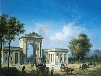 Udsigt over Porta Nuova i Milano, af Giovanni Migliara