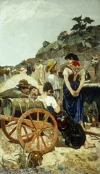 En italiensk markedsscene (mosaik)
