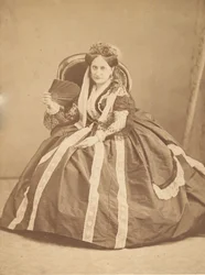 [La Comtesse siddende med ventilator], 1860