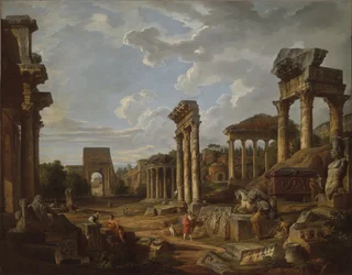Et capriccio med Forum Romanum, 1741