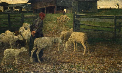 Retur til fold, af Giovanni Segantini (1858-1899)