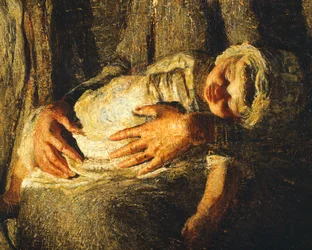 De to mødre, af Giovanni Segantini, detaljer