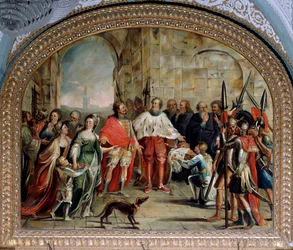James I af Cypern bliver løsladt af dogen af Genova Leonardo Montaldo, i 1383 (maleri