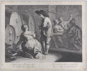 En barpige fylder krus..., 1760-70.