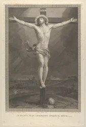 Kristus korsfæstet på korset, med et kranium ved foden, ca. 1770-1803