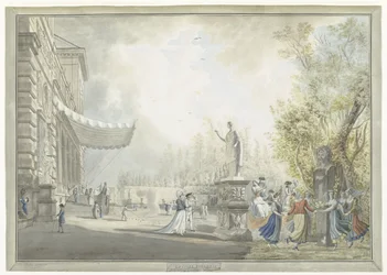 Udsigt over Villa Borghese Pinciana og Villa Borghese-haverne i Rom La ville Borghese (titel på objekt) Udsigt over Rom og omgivelser (serietitel)