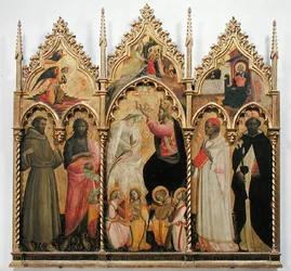 Jomfruens kroning med helgener, ca. 1420