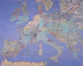 Kort over Europa i det sekstende århundrede, fra "Sala del Mappamondo" (Verdenskortets sal), ca. 1574-5