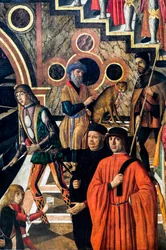 Den mirakuløse helbredelse af Benvegnudo da San Polos datter takket være et korsrelikvie, ca. 1502 (olie på lærred)