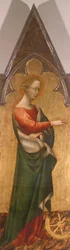 Polyptyykki st. Giovanni di Paolo (noin 1403-1482) Catherine of Alessandria, yksityiskohta
