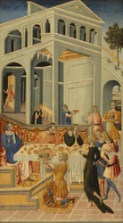Lederen af Saint John the Baptist bragte før Herodes, 145560.