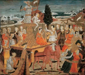 Le triomphe de la chastete - Kyskhedens triumf - (Lo Scheggia) Giovanni di Ser Giovanni (1406-1486). Tempera på panel
