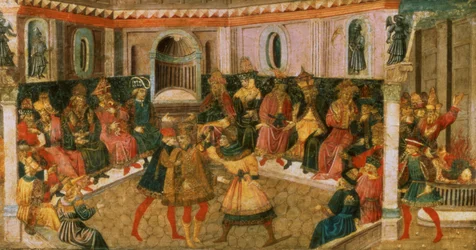 Julius Cæsars død, ca. 1446-50 (panel)