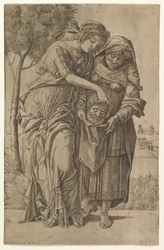 Judith og hendes tjenestepige med hovedet af Holofernes, 1500-1530.