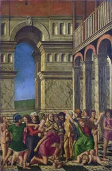 Mocetto, Girolamo (ca. 1458-1531) The Massacre of the Innocents Olie på lærred ca 1510-1520 National Gallery, London 67,9x44,5