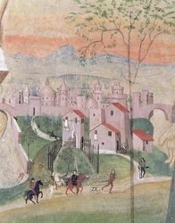 Udsigt over Prato City, detaljer fra korsfæstelsen, fra kapitelhuset, 1509