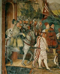 Kong Christian og Bartolomeo Colleoni på hesteryg (freskomaleri)