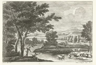 Landskab med hyrder og kvæg ved vandet Italienske landskaber (serietitel)