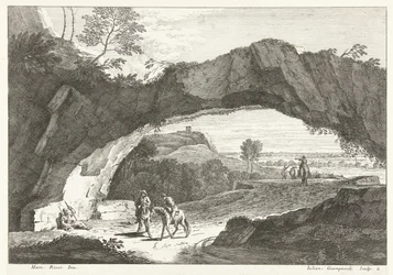 Landskab med stenbro og nogle figurer Italienske landskaber (serietitel)