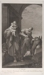 Saint Joseph bar Kristusbarnet på flugten til Egypten, 1760-1800.