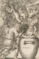 Epimetheus åbner Pandoras æske, 1531-76.