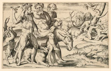 Silenus rider på en røv