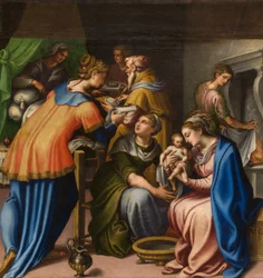 Kapel af Vor Frue af Folket, første spænd nordsiden, Giulio Campi, Baptistens fødsel 1569