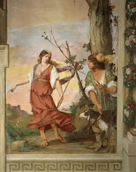 Shepherd Silvio sårer Dorinda ved et uheld og bliver forelsket i hende af Giulio Carpioni
