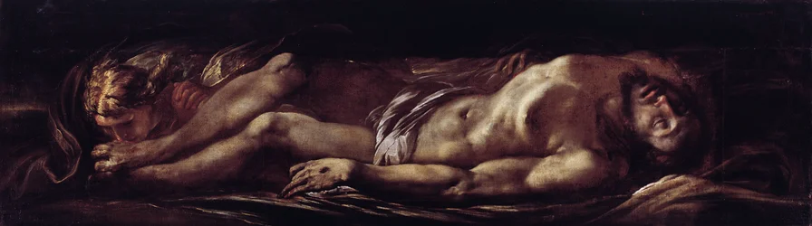 Deposition of Christ (The Dead Christ) Maleri af Giulio Cesare Procaccini (1574-1625) Genes, Musei di Strada Nuova (ex Palazzo Rosso) Italien