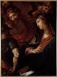 Jesus og Jomfru Maria (olie på lærred