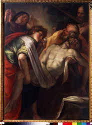 ""La mise au tombeau"" (Kristi gravlæggelse) Maleri af Giulio Cesare procaccini (1574-1625) omkring 1620 Pushkin Museum, Moskva