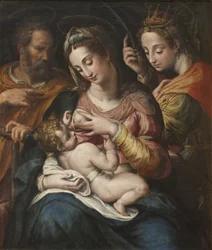 Den hellige familie med den hellige Catherine, ca. 1600