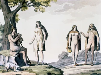 Kostumer af gamle tyskere, gravering fra antikke og moderne kostumer af Giulio Ferrario (1767-1847)