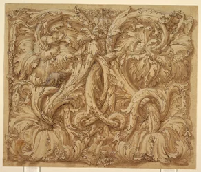 Design til Acanthus Rinceaux med dyr og fugle