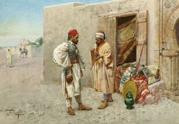 The Gun Seller (blyant og akvarel på papir)