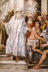 Numa Pompilius indstifter vestalernes kult (detaljer)