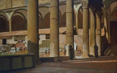 St Crocen luostari, noin 1862, kirjoittanut Giuseppe Abbati (1836-1868), öljy kankaalle, Italia