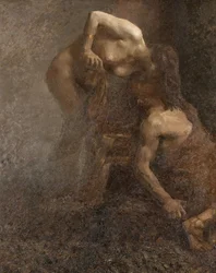 Luksuriøst Cleopatra-maleri af Giuseppe Amisani (1879-1941) Størrelse 210x190 cm Mede Palazzo Comunale