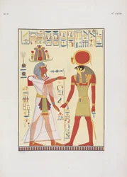 Menphtah II, efterfølger til Ramses II, illustration fra "The Monuments of Egypt and Nubia...", af Ippolito Rosellini