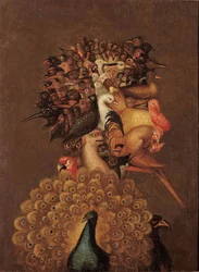 Luft - Giuseppe Arcimboldo (1527-1593). Ca. 1566. Mål: 74,4 x 56 cm. Privat samling