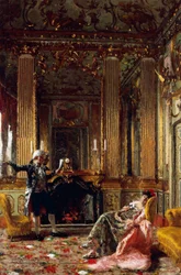 Digter eller digte, af Giuseppe Barbaglia (1841-1910), olie på lærred, 74x52 cm