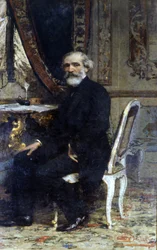 Portræt af Giuseppe Verdi, italiensk komponist (1813-1901). Barbaglia maleri. Grand Hotel og Milano