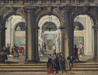 Indgang til Marciana-biblioteket i Venedig, af Giuseppe Bernardino Bison (1762-1844), Italien