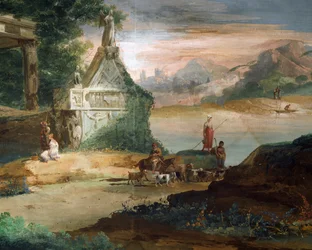 Hyrder i imaginært landskab af Giuseppe Bernardino Bison (1762-1844)