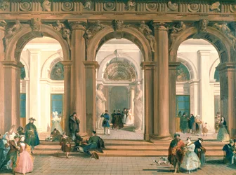 Indgangen til Biblioteca Marciana, Piazzettaen, Venedig