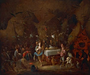 Witches meet, af Giuseppe Bernardino Bison (1762-1844), olie på lærred, Italien